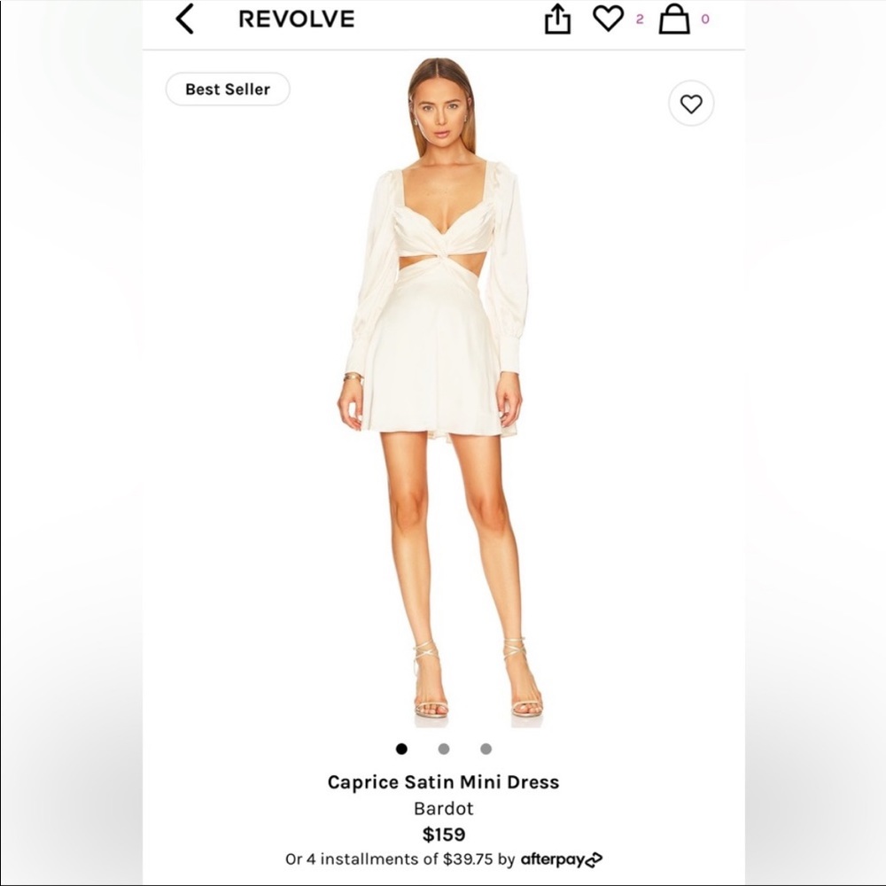 NWT Bardot Caprice Satin Mini Dress